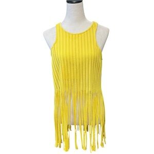 Wildcat Yellow Fringe Festival Tank Top (L) EUC